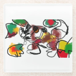 キツネ ガラスコースター