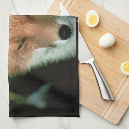 キツネ キッチンタオル (四つ折り)