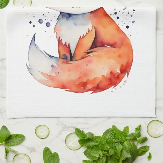 キツネ キッチンタオル (折り畳み)