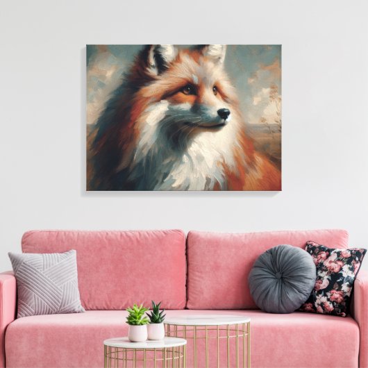キツネ キャンバスプリント (インサイチュ (リビング))