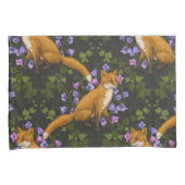 キツネ、キョウとツタ、緑、オレンジ、ビオール 枕カバー (正面右)