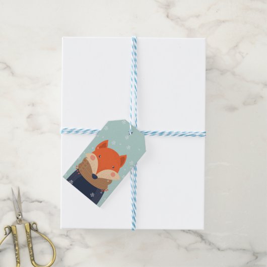 キツネ ギフトタグ (より糸付き)