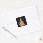 キツネ クリスマスツリー 狐 Xmasツリー 面白い動物 スクエアシール (封筒)