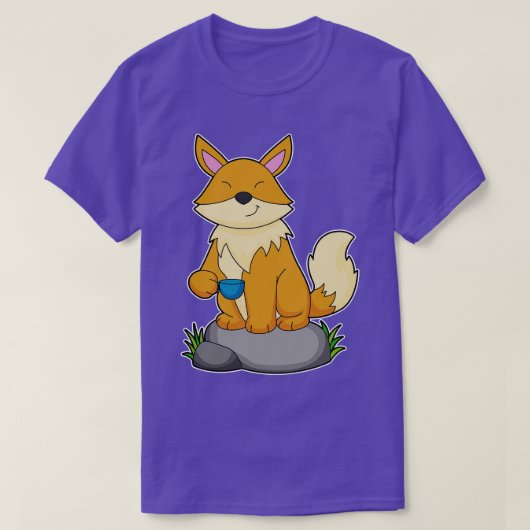 キツネ（コーヒーカップ1） Tシャツ (デザイン正面)