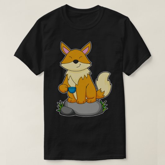 キツネ（コーヒーカップ2） Tシャツ (デザイン正面)