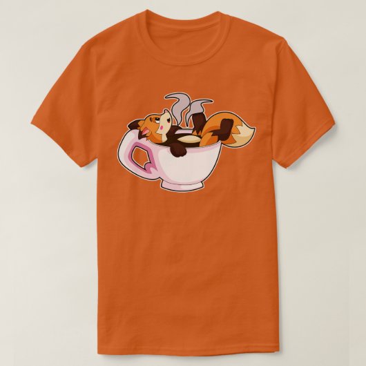 キツネ(コーヒーカップ) Tシャツ (デザイン正面)
