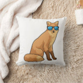 キツネ（サングラス付） クッション (ブランケット)