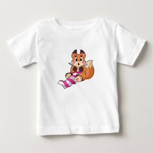 キツネ(スカーフ) ベビーTシャツ (正面)