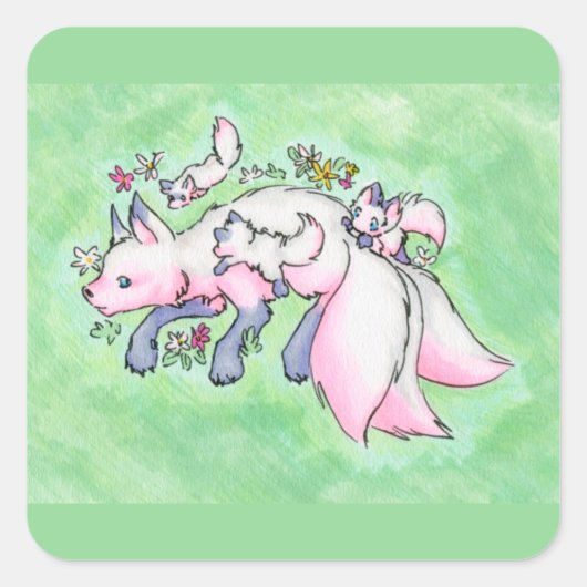 キツネ スクエアシール (正面)