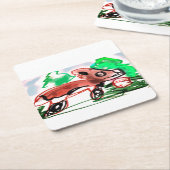 キツネ スクエアペーパーコースター (アングル)