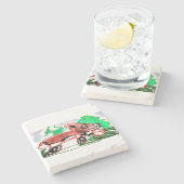 キツネ ストーンコースター (横)