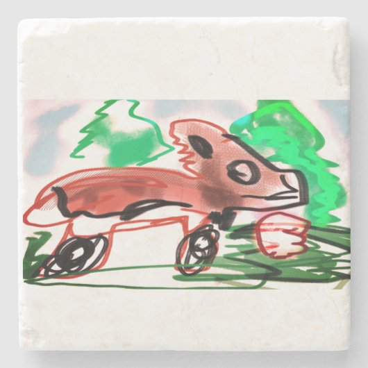 キツネ ストーンコースター (正面)