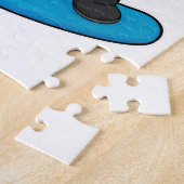 キツネ:スノーボード付きスノーボーダー ジグソーパズル (側面)