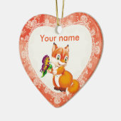 キツネ セラミックオーナメント (左)