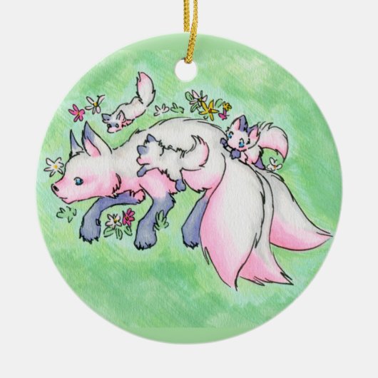 キツネ セラミックオーナメント (正面)