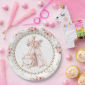 キツネ ティピーテント部族 ベビーシャワー 紙皿 (パーティー)