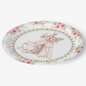 キツネ ティピーテント部族 ベビーシャワー 紙皿 (アングル)