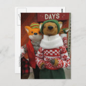 キツネ&ディアデコレーション ポストカード (正面/裏面)