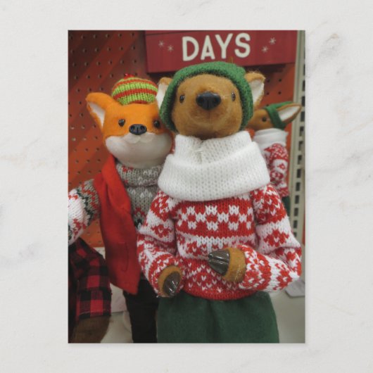 キツネ&ディアデコレーション ポストカード (正面)