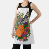 キツネ、ハトと花 エプロン (インサイチュ)
