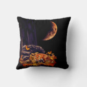 キツネ、ハリネズミ、アンバームーンと野生動物のコラージュ クッション (裏面)