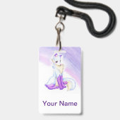 キツネ バッジ (正面（ネックストラップ付）)