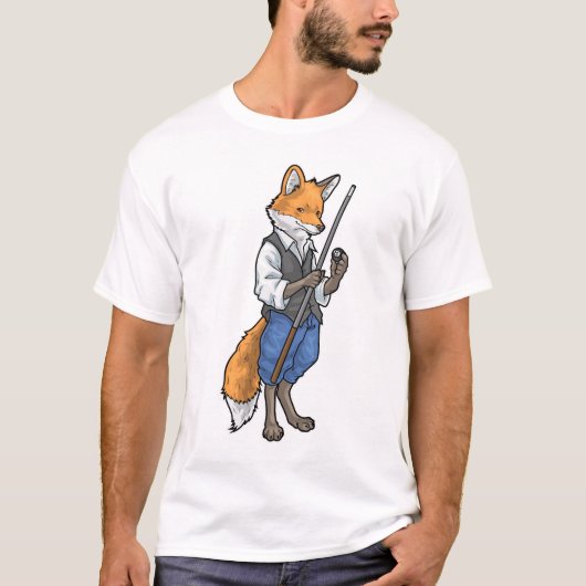 キツネ ビリヤード キュー スポーツ Tシャツ (正面)