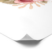 キツネ ピンク 花柄 女の子 寝室 プリント ポスター (角)