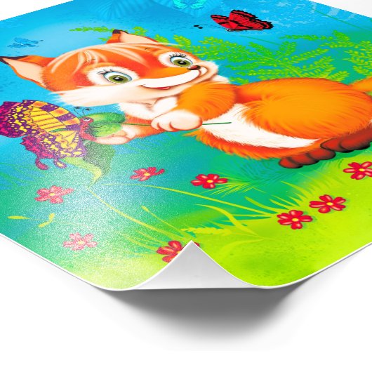 キツネ フォトプリント            (角)