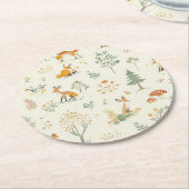 「キツネ・フォレスト・コースター」 ラウンドペーパーコースター (アングル)