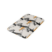 キツネ、フクロウ、木、ヴィンテージシームレス。 バスマット (アングル)