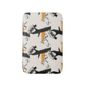 キツネ、フクロウ、木、ヴィンテージシームレス。 バスマット (正面縦)