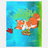 キツネ フリースブランケット (正面)