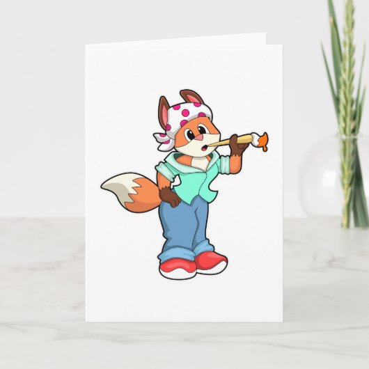 キツネ（ブラシとカラー） カード (正面)