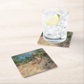 キツネ、ブルーノリジェフォス スクエアペーパーコースター (インサイチュ)