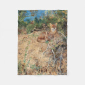 キツネ、ブルーノリジェフォス フリースブランケット (正面)