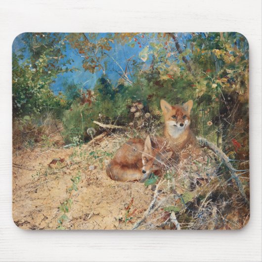 キツネ、ブルーノリジェフォス マウスパッド (正面)