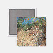 キツネ、ブルーノリジェフォス マグネット (正面/裏面)