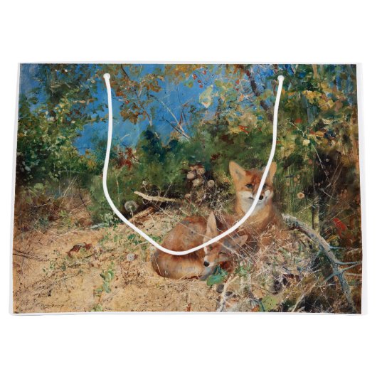 キツネ、ブルーノリジェフォス ラージペーパーバッグ (正面)