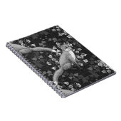 キツネ，ベルフラワーとツタ，モノクロ，シルバーウォール ノートブック (右側)