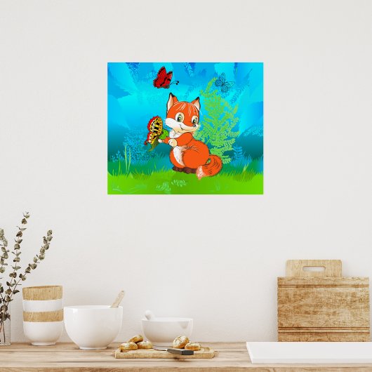 キツネ ポスター (キッチン)