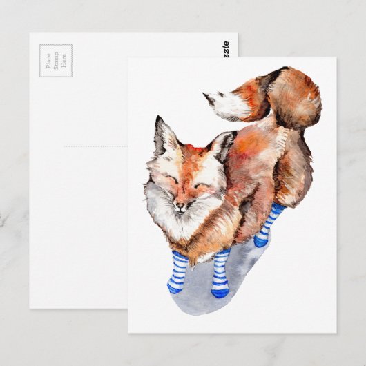 キツネ ポストカード (正面/裏面)