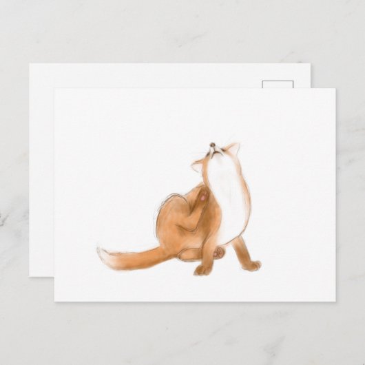 キツネ ポストカード (正面/裏面)