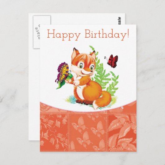 キツネ ポストカード (正面/裏面)