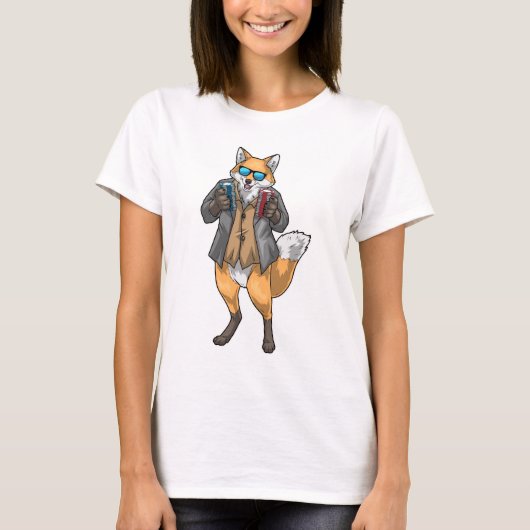 キツネ ポーカー ポーカー チップ カード ゲーム Tシャツ (正面)