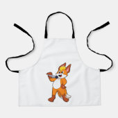 キツネ（マイク付き） エプロン (正面)