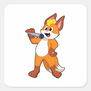 キツネ（マイク付き） スクエアシール