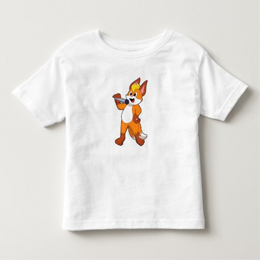 キツネ（マイク付き） トドラーTシャツ (正面)