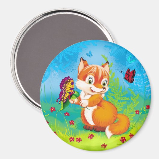 キツネ マグネット (正面/裏面)