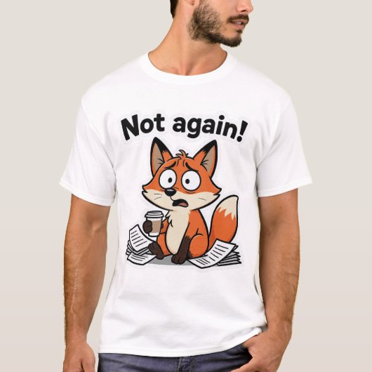 キツネ ミーム カートゥーン 面白い Tシャツ (正面)
